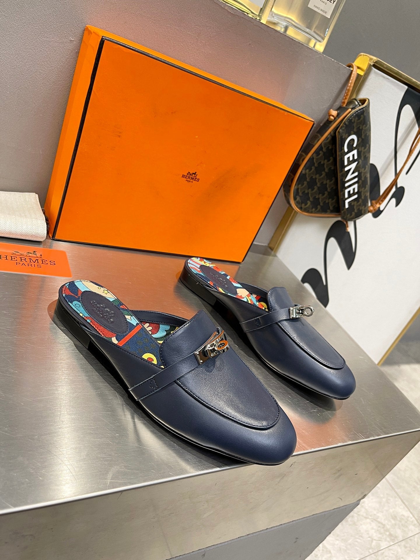 0Z MULE INDIGO CALFSKIN WITH PATTERN、mysite、Cacoeks