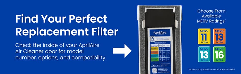 Check the door inside your AprilAire Air Cleaner for filter compatibility information
