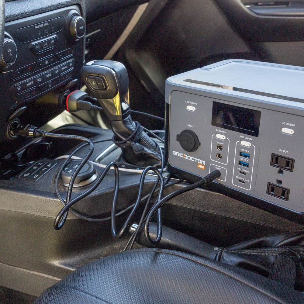 Grid Doctor plugged into a car