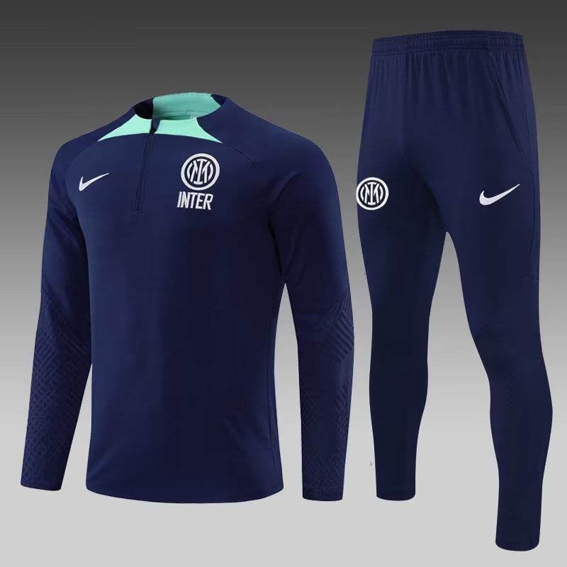 2022/2023 Internazionale Milan Half-Pull Training Suit Royal Blue Football Jersey 1:1 Thai Quality Set:football jersey mysite: unitedjerseyfootball 邓江浪:football