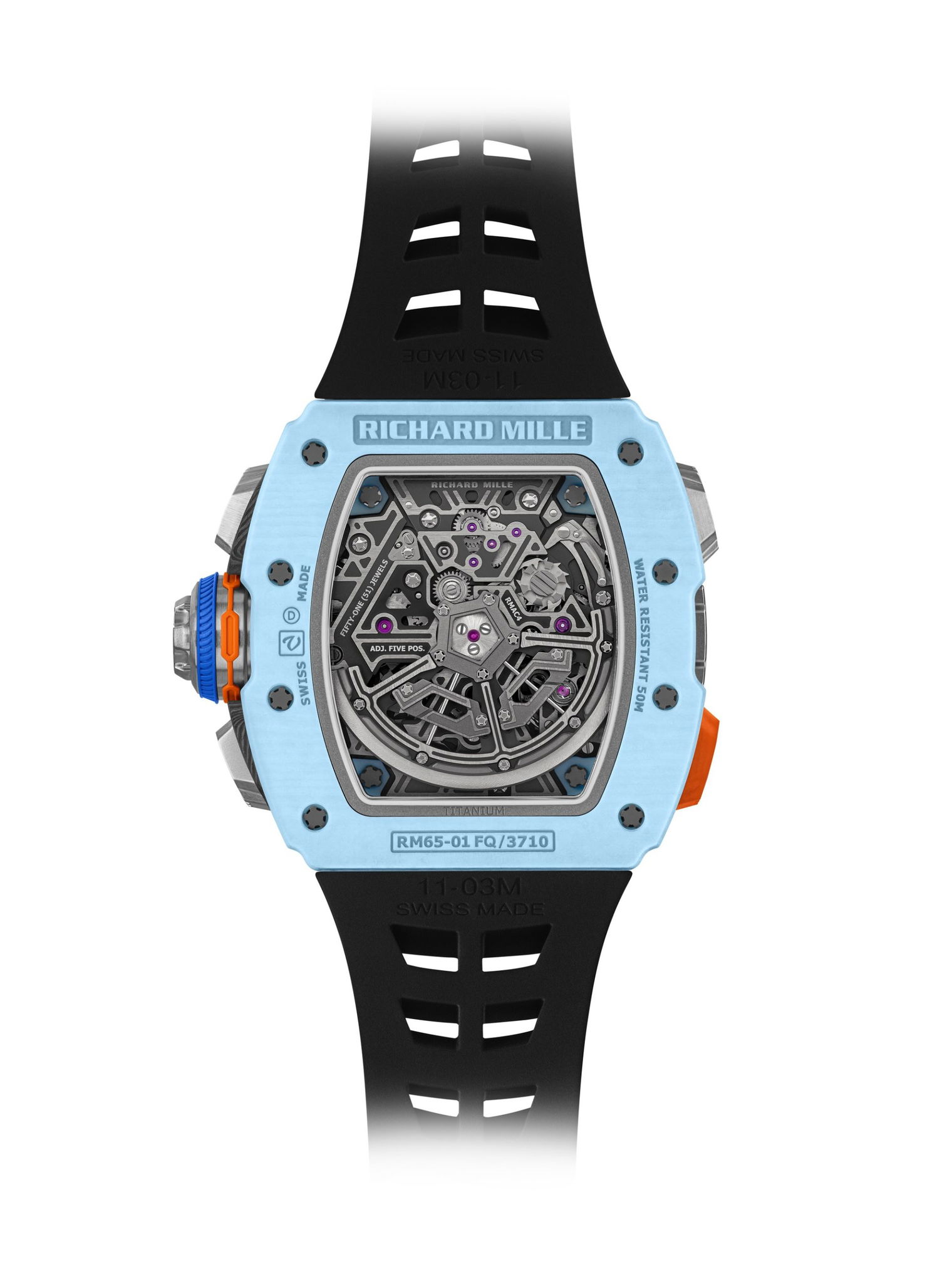 Richard Miller RM 65-01 Automatic Split-Seconds Chronograph Pastek Blue Quartz TPT®-fasswatch