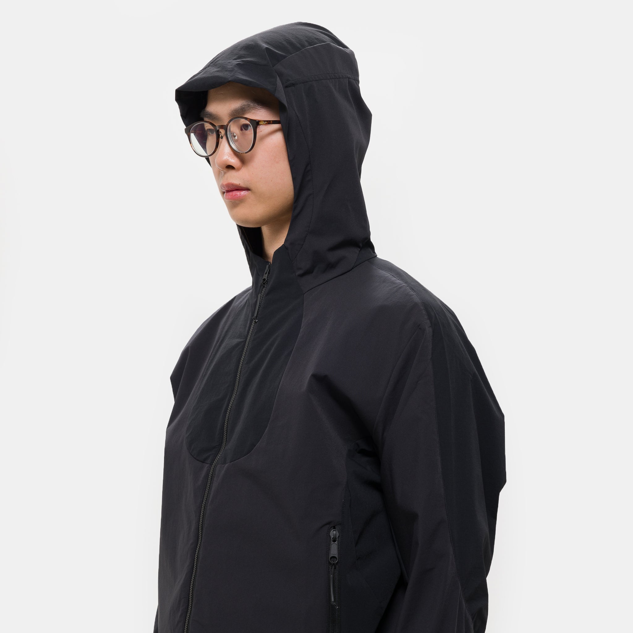 Soft Comp Hooded Jacket in Black