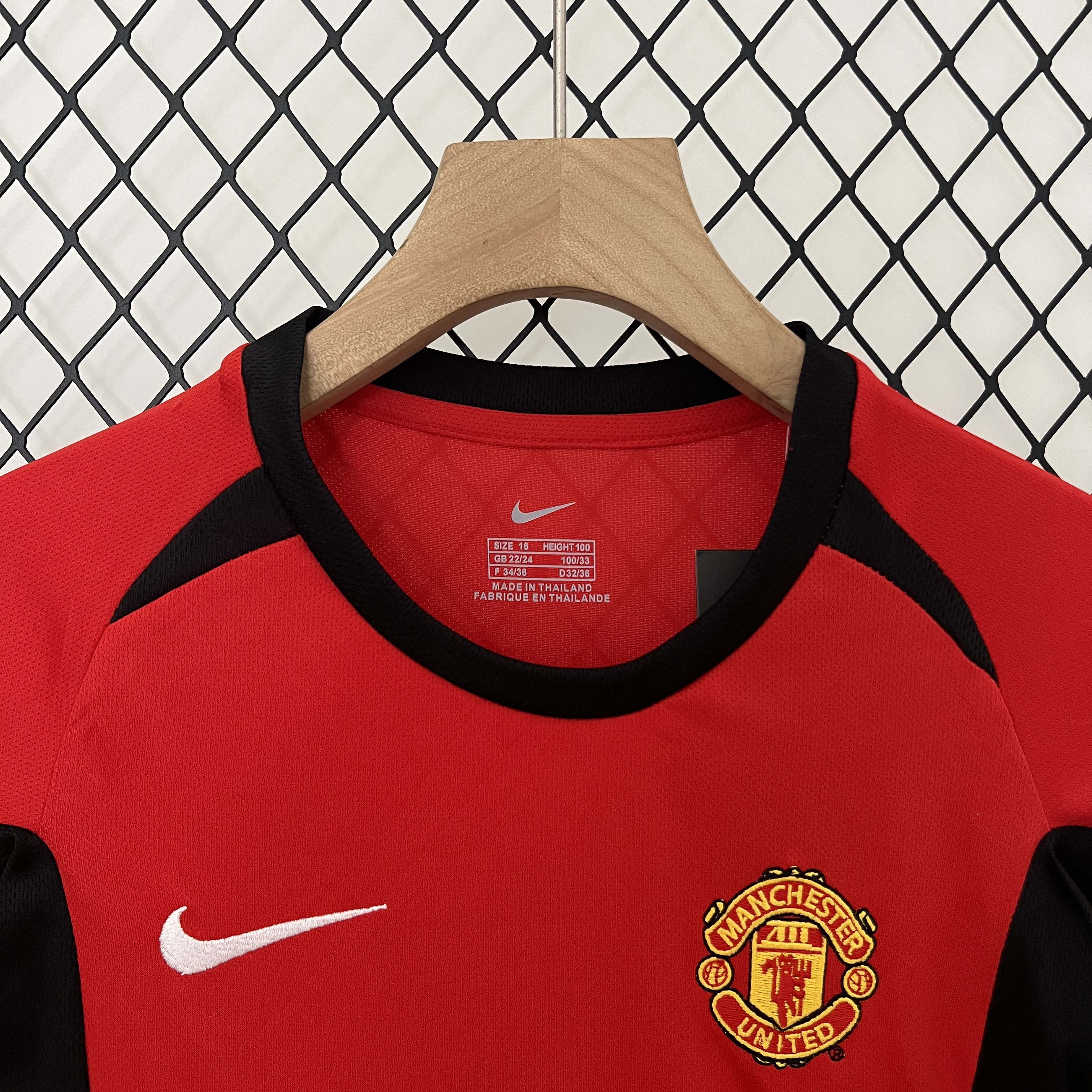 2002/2004 Retro Manchester United Home Football Shirt 1:1 Thai Quality Kids Size:football jersey mysite: unitedjerseyfootball 邓江浪:football