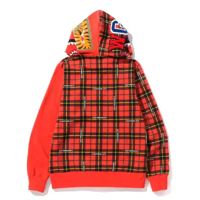 Bape Logo Check Shark Full Zipper Hoodie、mysite、Cacoeks