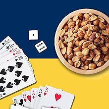 honey roasted peanuts with cards and dice