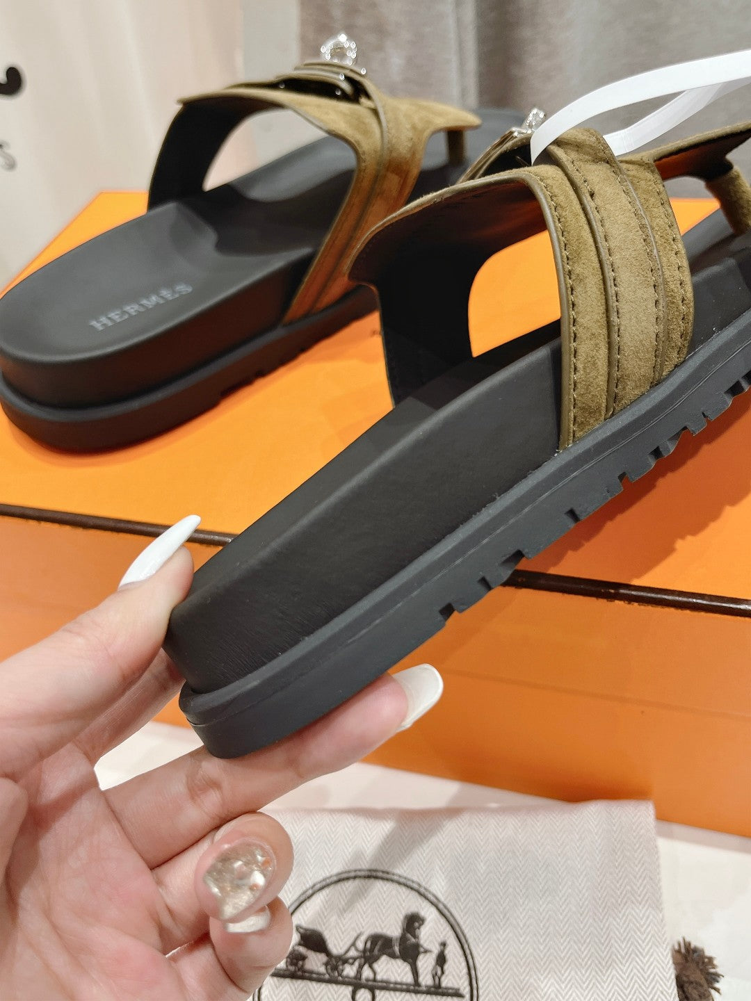 EMPIRE SANDAL BLACK MIX ARMY GREEN SUEDE、mysite、Cacoeks