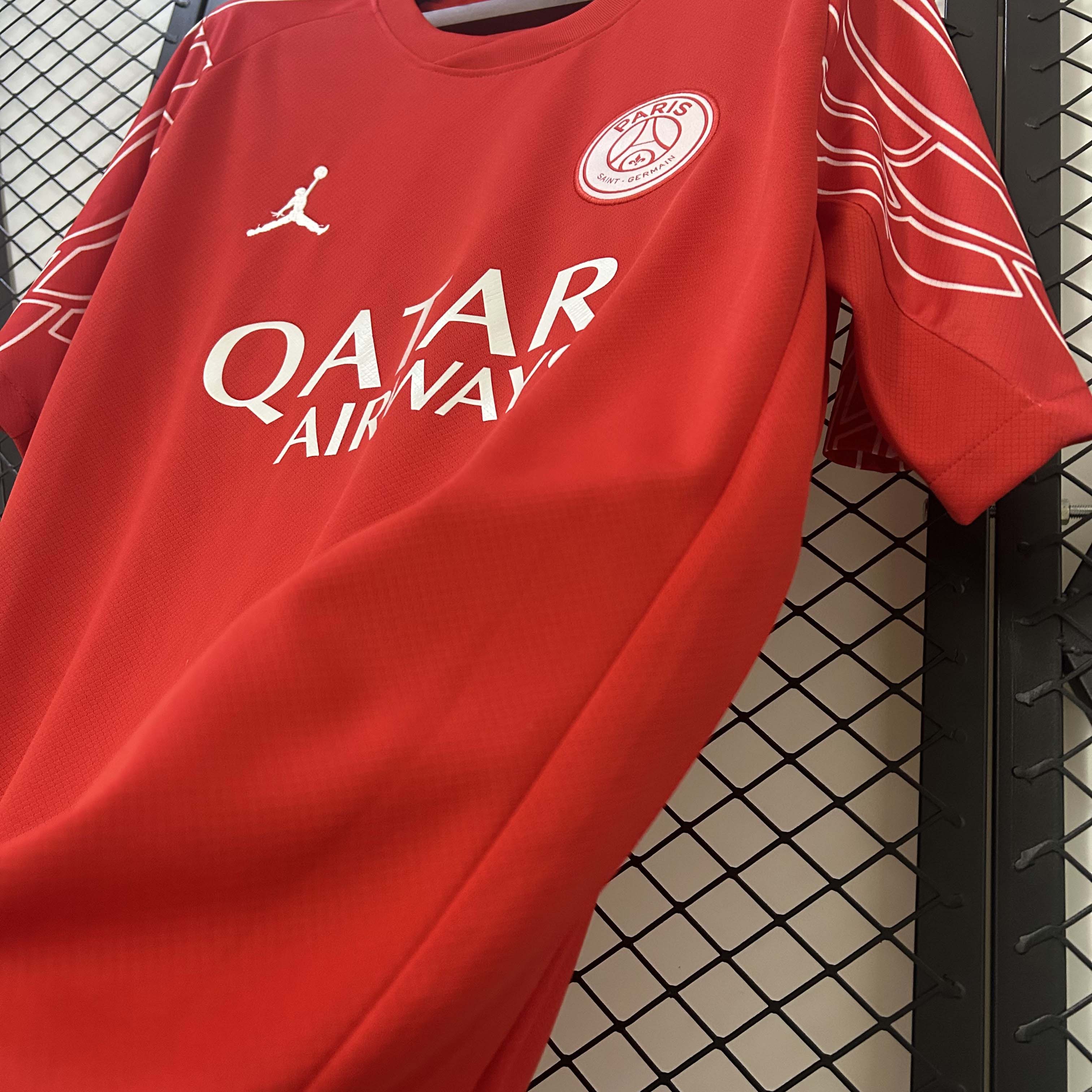 2024/2025 Psg Paris Saint-Germain Fourth Away Red Football Shirt 1:1 Thai Quality:football jersey mysite: unitedjerseyfootball 邓江浪:football