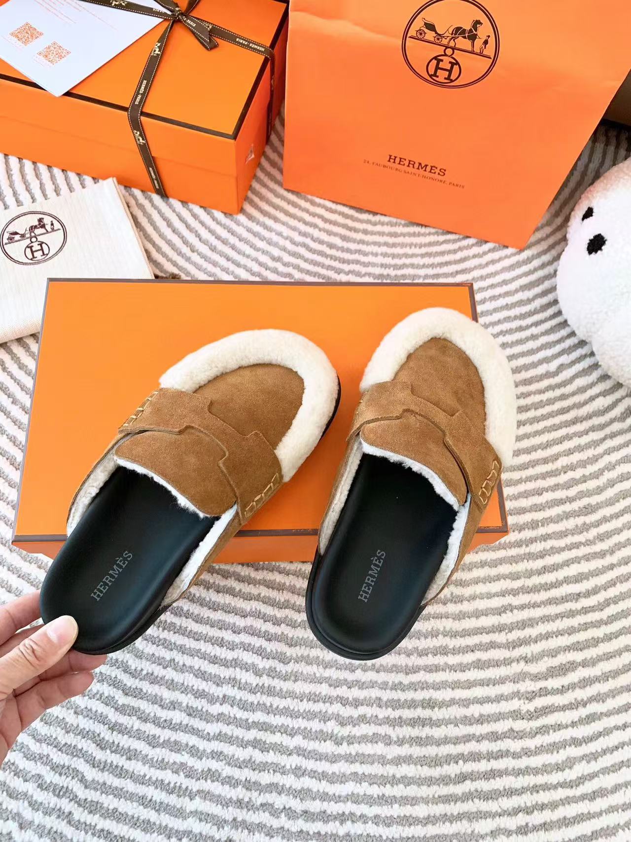 G0 MULE BROWN SUEDE SHEARLING、mysite、Cacoeks