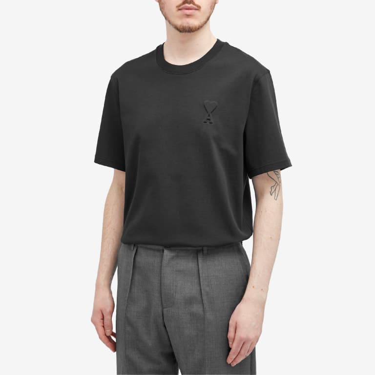 Ami Paris Logo Embossed T-Shirt ‘Black'、mysite、Cacoeks