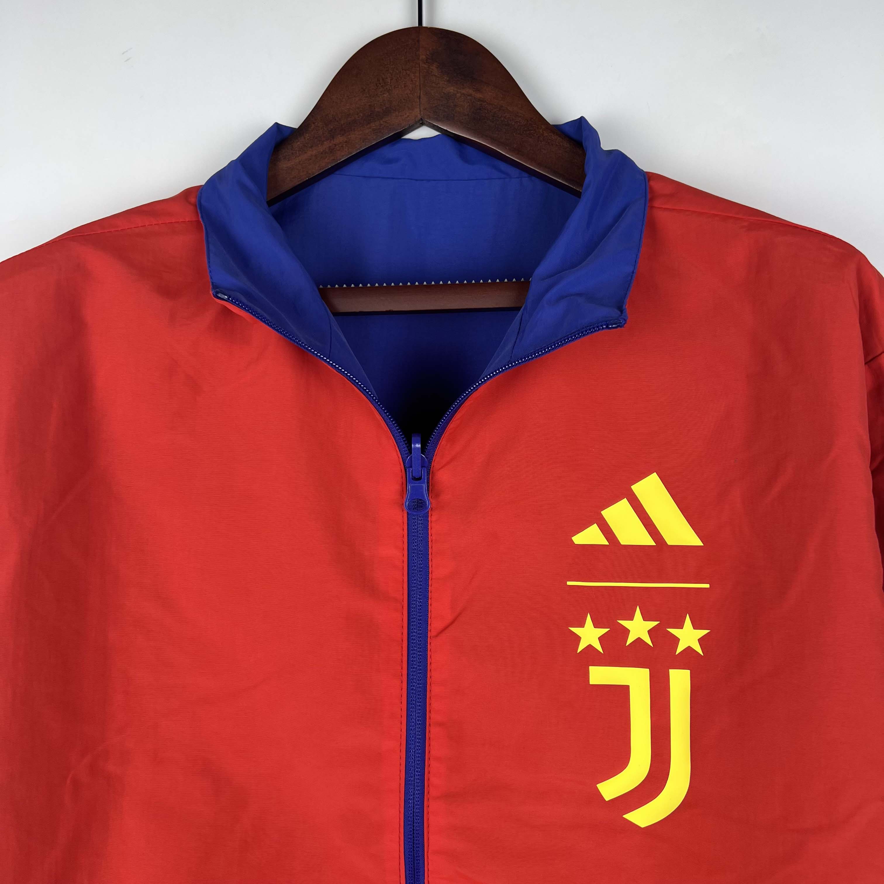 2023-2024 Juventus Reversible Windbreaker(Blue-red)Soccer Jersey 1:1 Thai Quality:football jersey mysite: unitedjerseyfootball 邓江浪:football