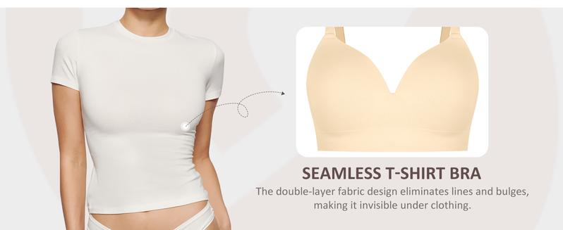 Wireless Push Up Bra for Women, Seamless Comfort Bralettes No Underwire Supportive Full Coverage Everyday Bras Women Push Up Bra  Comfortable Fabric Casual Womenswear Soft Adjustable Comfy Smooth