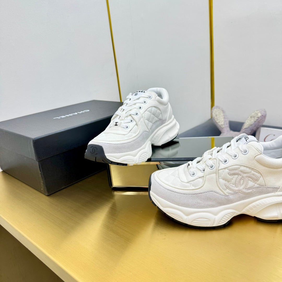 DAD SNEAKER IN WHITE LAMBSKIN AND SUEDE、mysite、Cacoeks