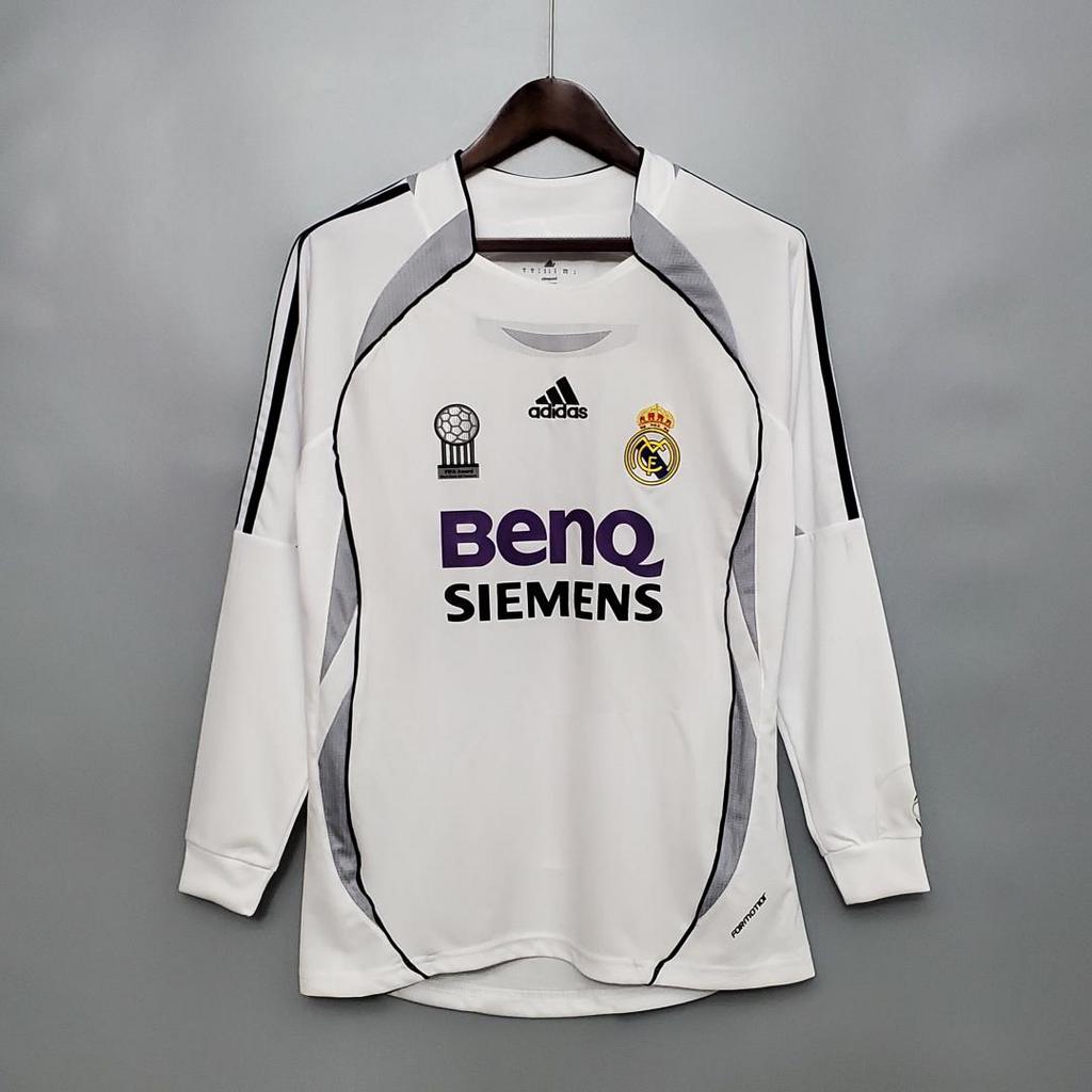 JerseysGala.com | Real Madrid Retro 06-07 Home Long Sleeve Jersey -Customize Name, Number and Patch | Worldwide Shipping