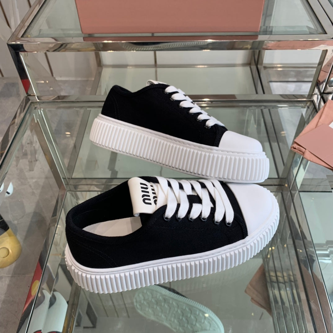 Sneakers High Sole Black And White Canvas、mysite、Cacoeks