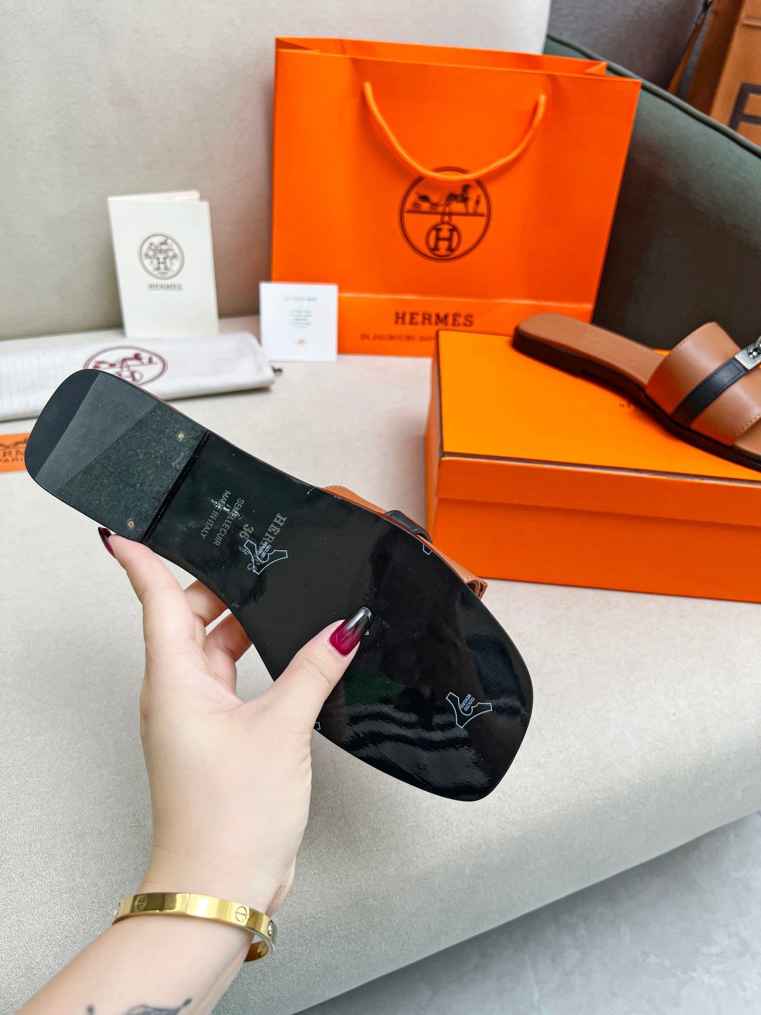 Giulia Sandal Brown Black Calfskin、mysite、Cacoeks