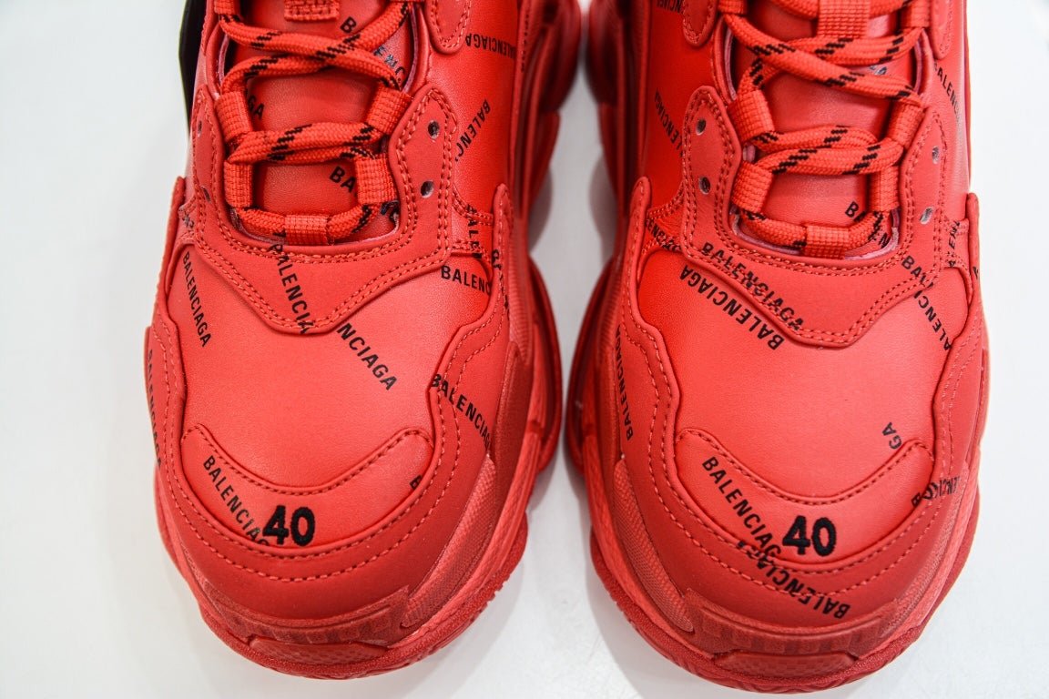 Balenciaga Triple S Sneaker All Over Logo Red、mysite、Cacoeks