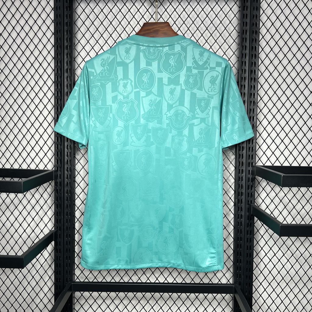 JerseysGala.com | Liver.pool 24-25 Cyan-blue Pre-match Training Jersey - Fans Version -Customize Name, Number and Patch | Worldwide Shipping