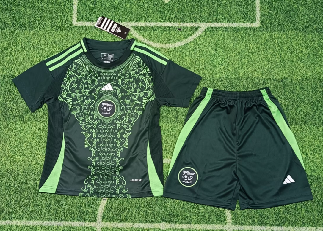 24/25 Algeria Green Away Football Shirt Kids Size Suit-mysite Custom Football Kit- Nextkits