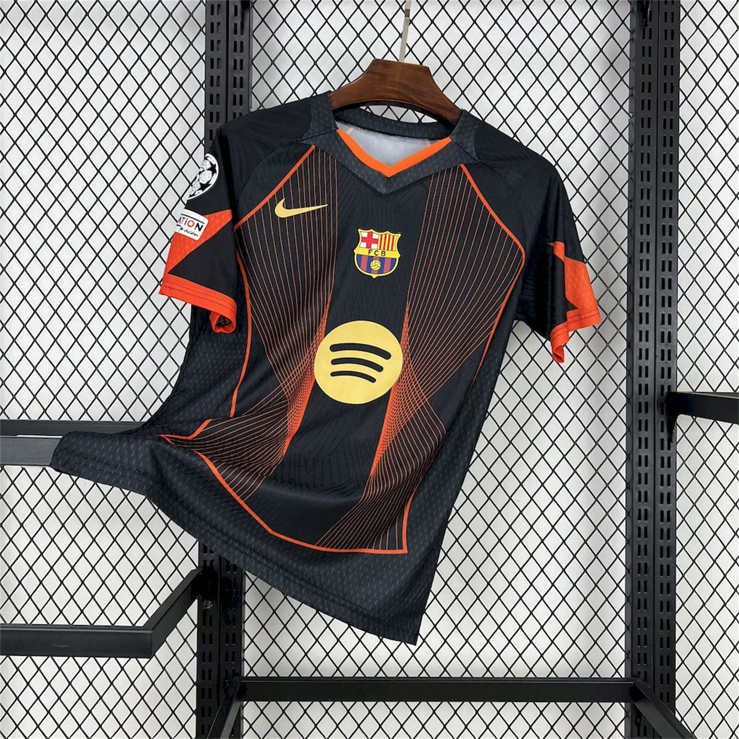 UltraTrikot-Barcelona 25-26 T90 Orange Lines Black Special Jersey - Fans Version