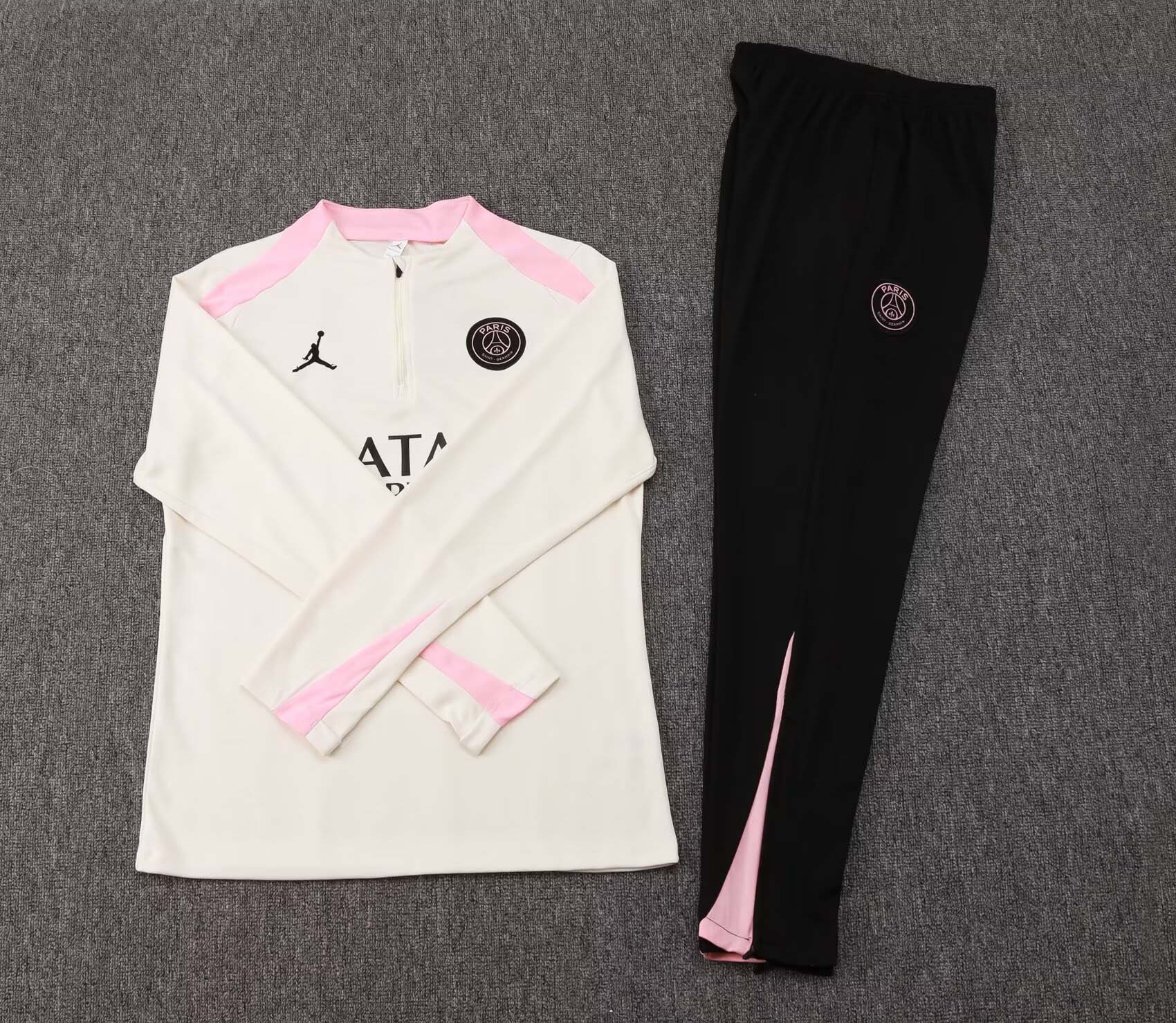 2024/2025 Psg Paris Saint-Germain Half-Pull Training Suit cream-yellow Set:football jersey mysite: unitedjerseyfootball 邓江浪:football