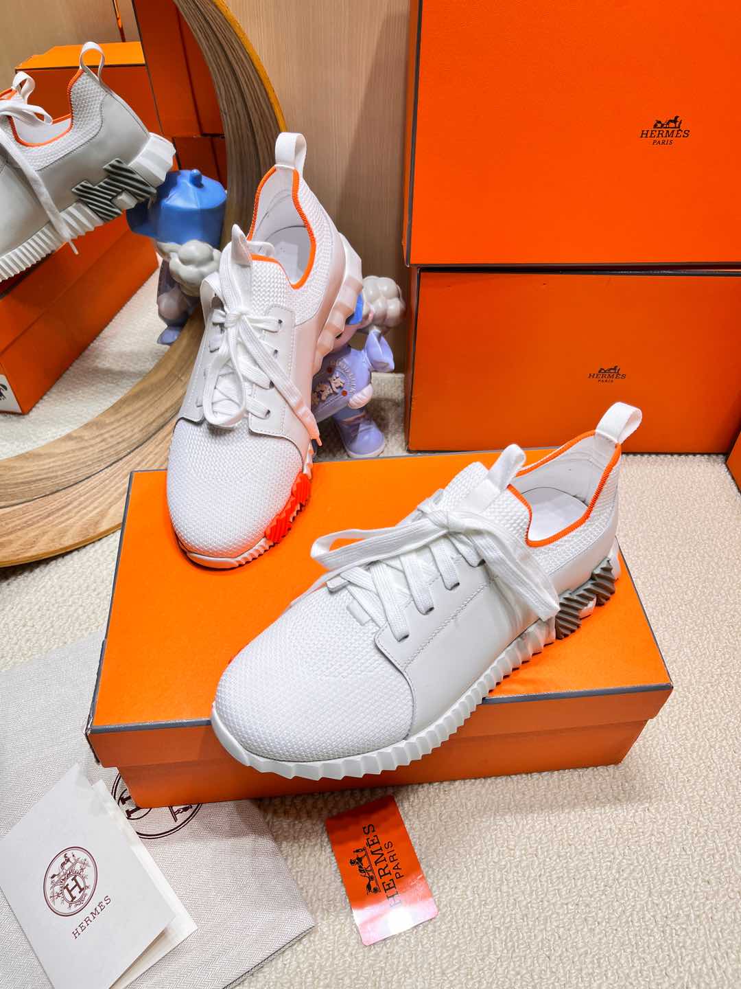 DEPART SLIP-ON SNEAKER IN FULL WHITE KNIT AND CALFSKIN、mysite、Cacoeks