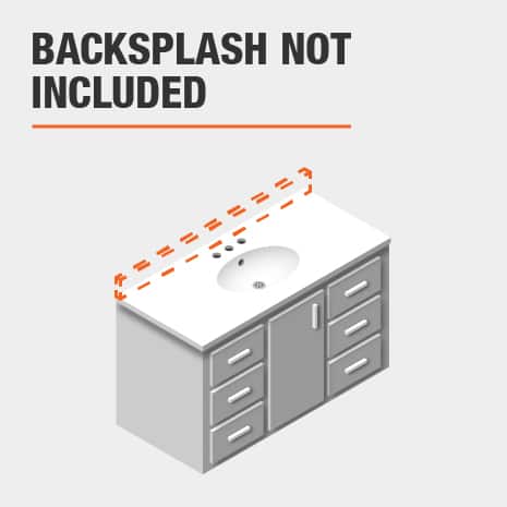 This bathroom vanity does not include a backsplash. This bathroom vanity does not include a backsplash.