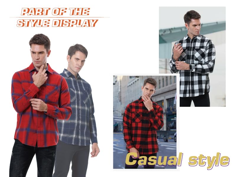 button down flannel shirt for men