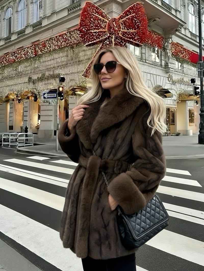 Women's Faux Fur Coat, Winter Fashion Long Sleeve Jacket, Casual Warm Outerwear, Stylish Daily Wear, Perfect for Cold Weather