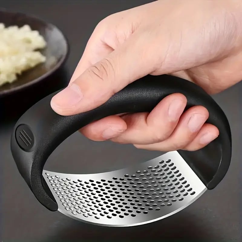 1pc garlic press stainless steel garlic press rocker metal garlic mincer washable garlic crusher kitchen garlic chopper garlic masher kitchen stuff kitchen gadgets apartment essentials college dorm essentials 5