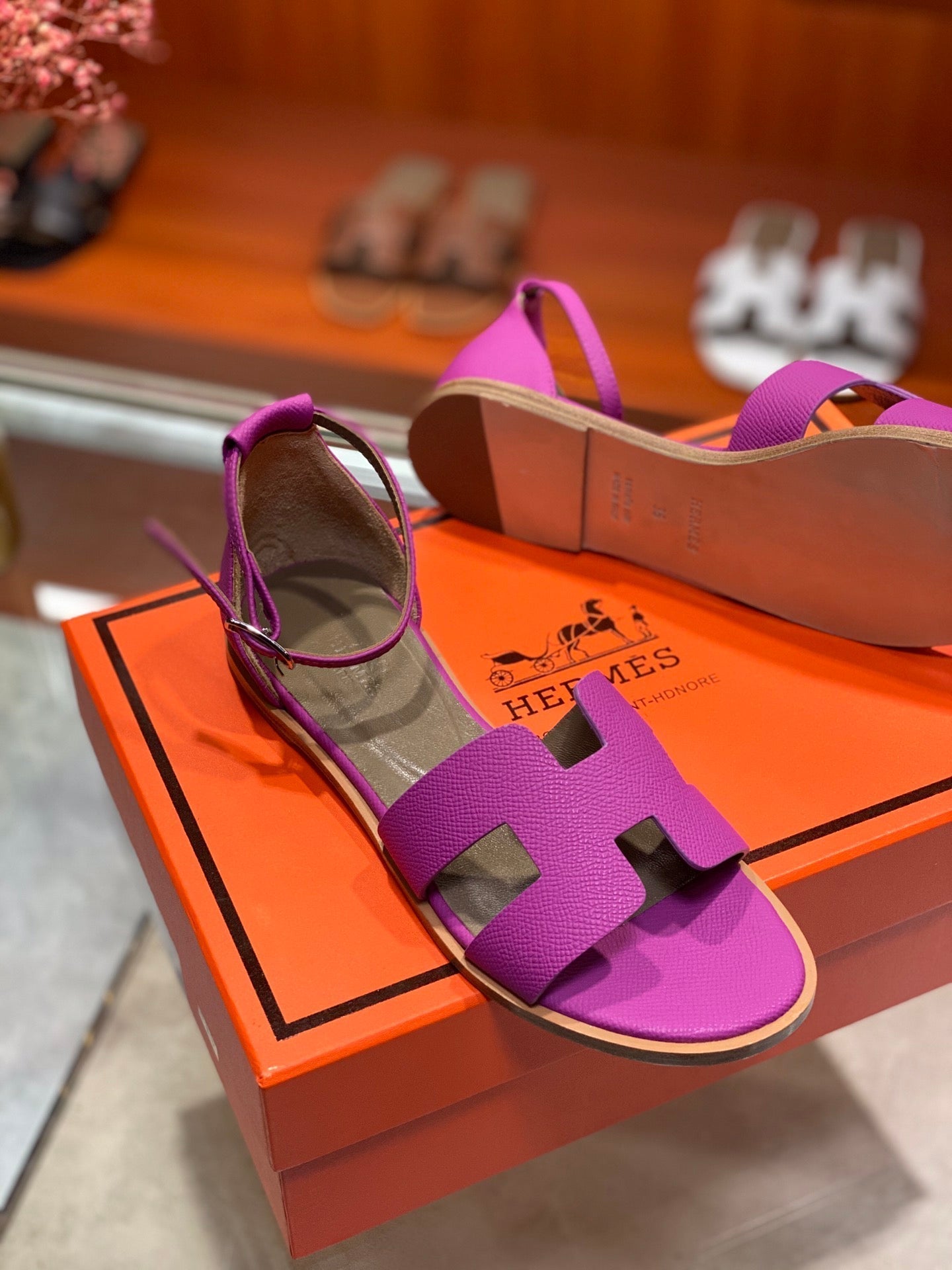 SANTORINI SANDAL RED VIOLET CALFSKIN、mysite、Cacoeks