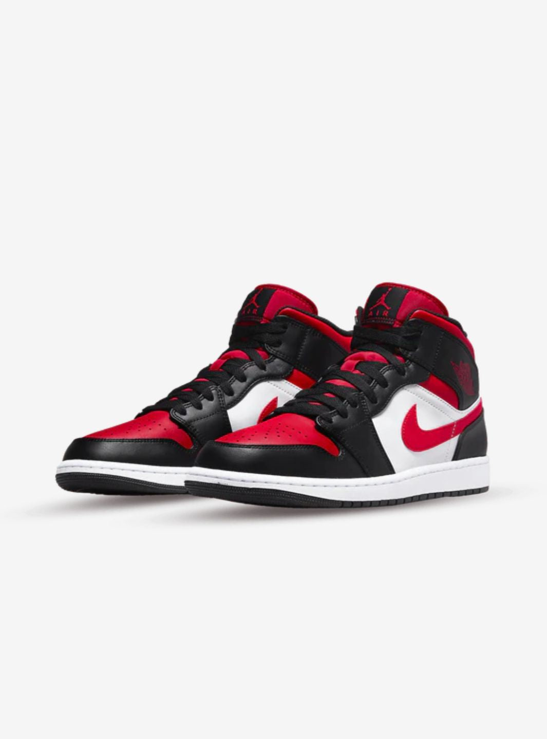 Air Jordan 1 Mid White Black Red (2022)、JORDAN、Cacoeks