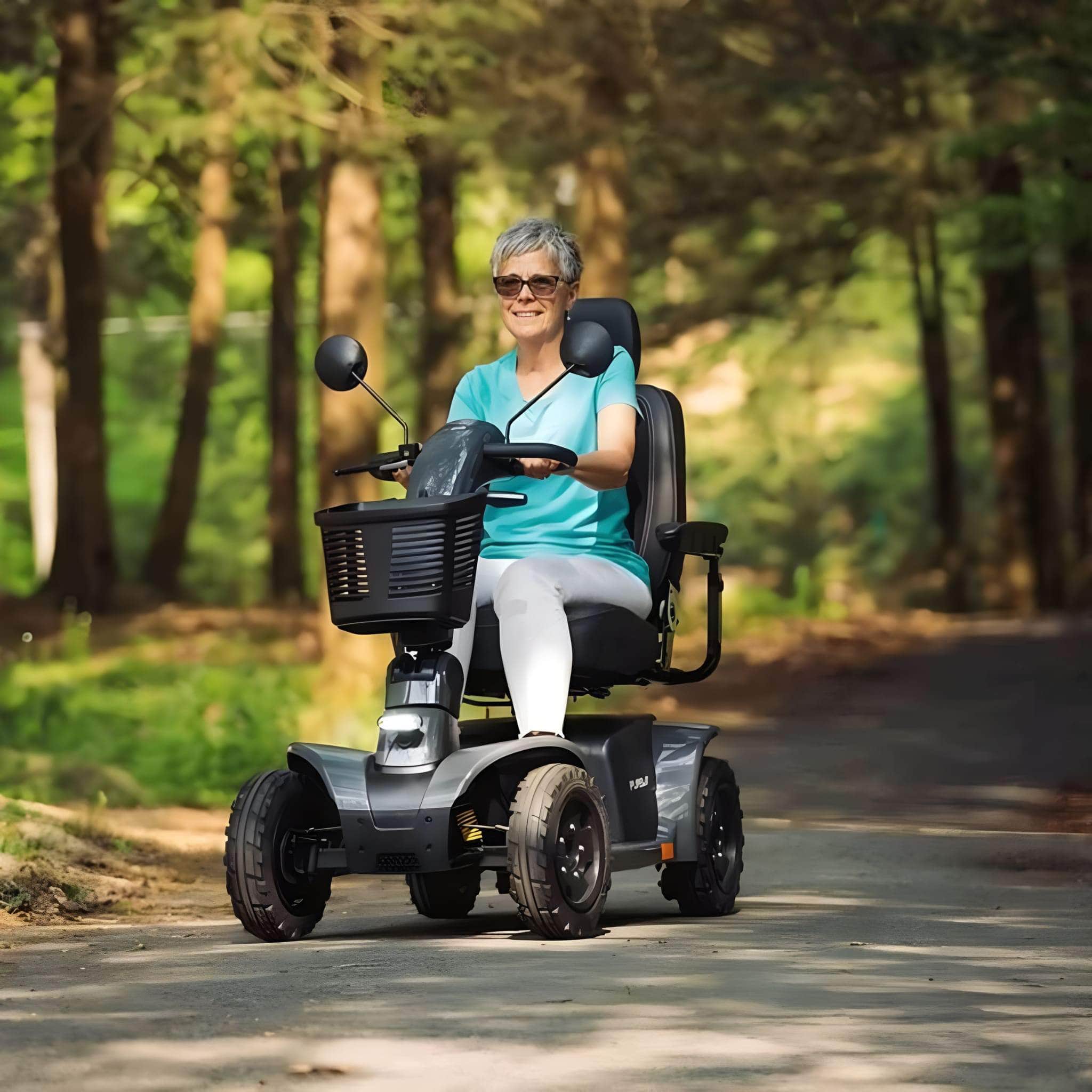 Pursuit 2 Mobility Scooter woman on the scooter
