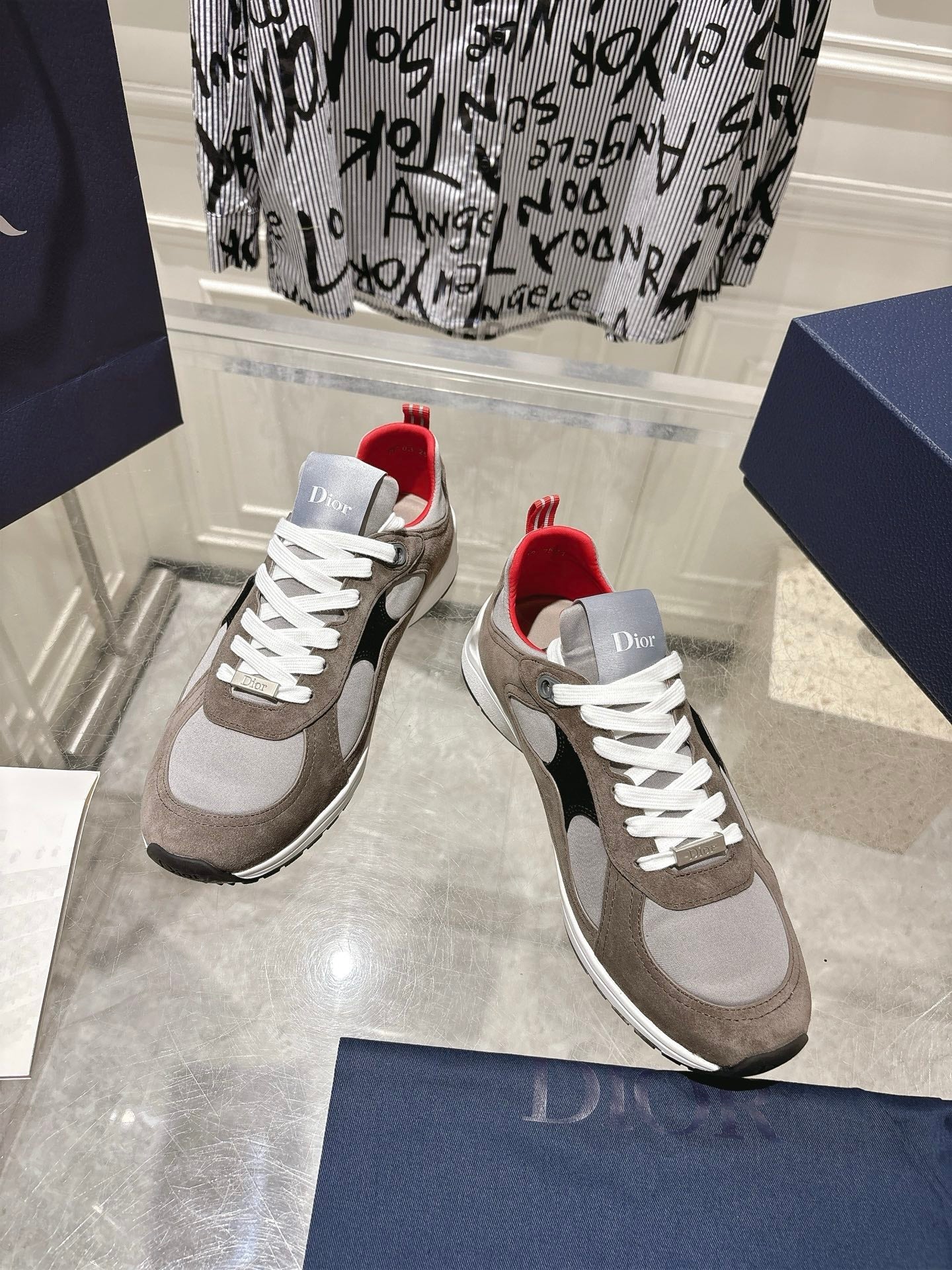 DIOR 25S MILE SERIES SNEAKERS 25MM IN BROWN SUEDE、mysite、Cacoeks