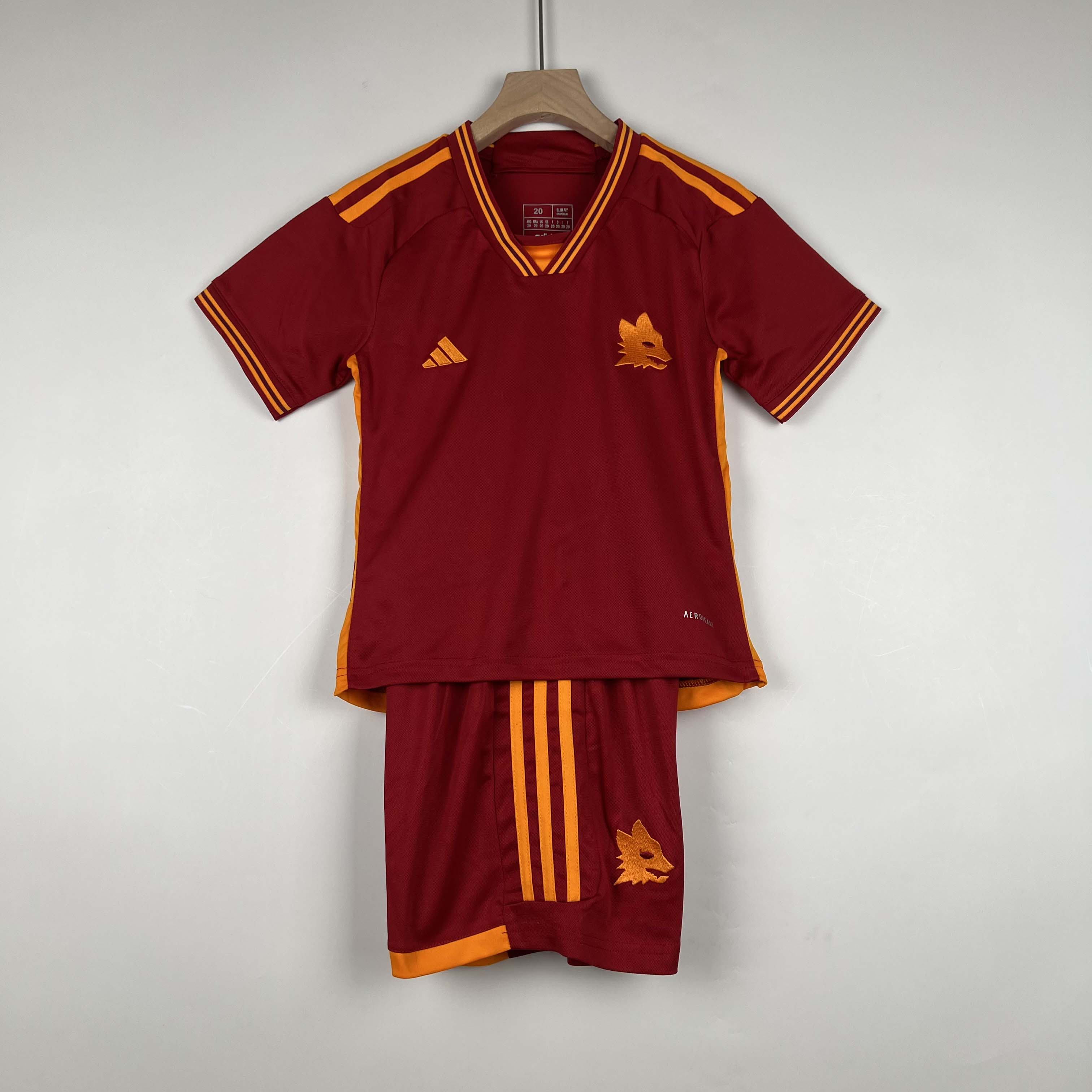 2023/2024 Roma Home Soccer Jersey 1:1 Thai Quality Kids Size:football jersey mysite: unitedjerseyfootball 邓江浪:football