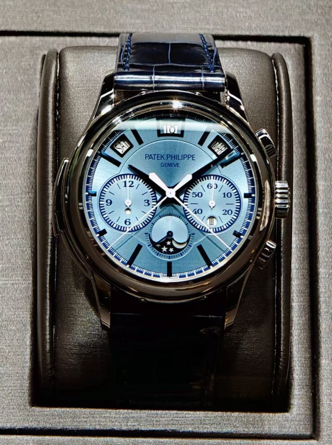 Patek Philippe Ref. 5308G-001 Super Clone Watch – Minute Repeater Perpetual Calendar Blue Dial Fake Replica