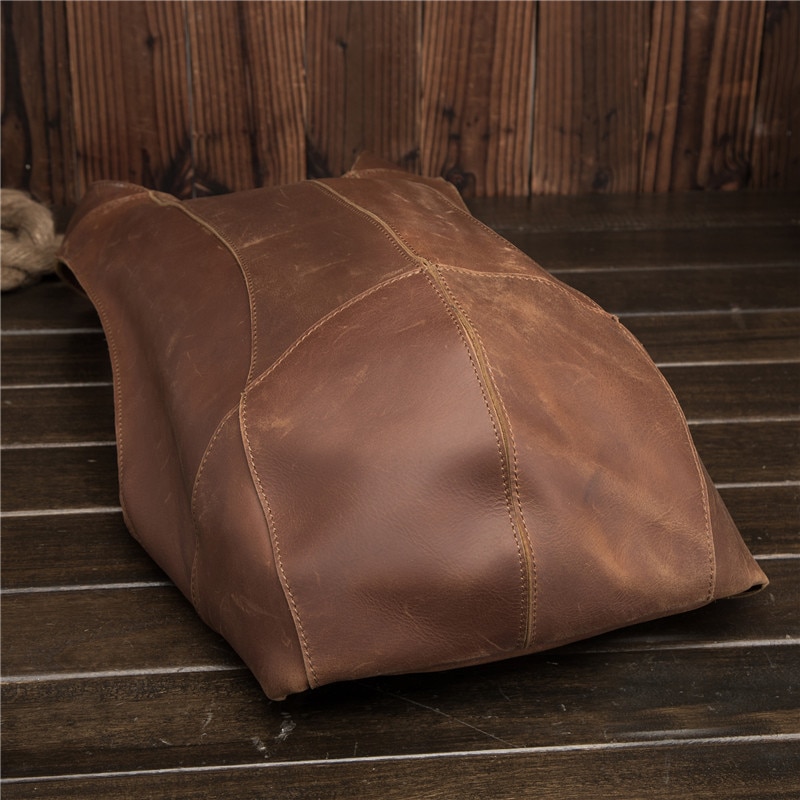 Front Display of Genuine Leather Backpack