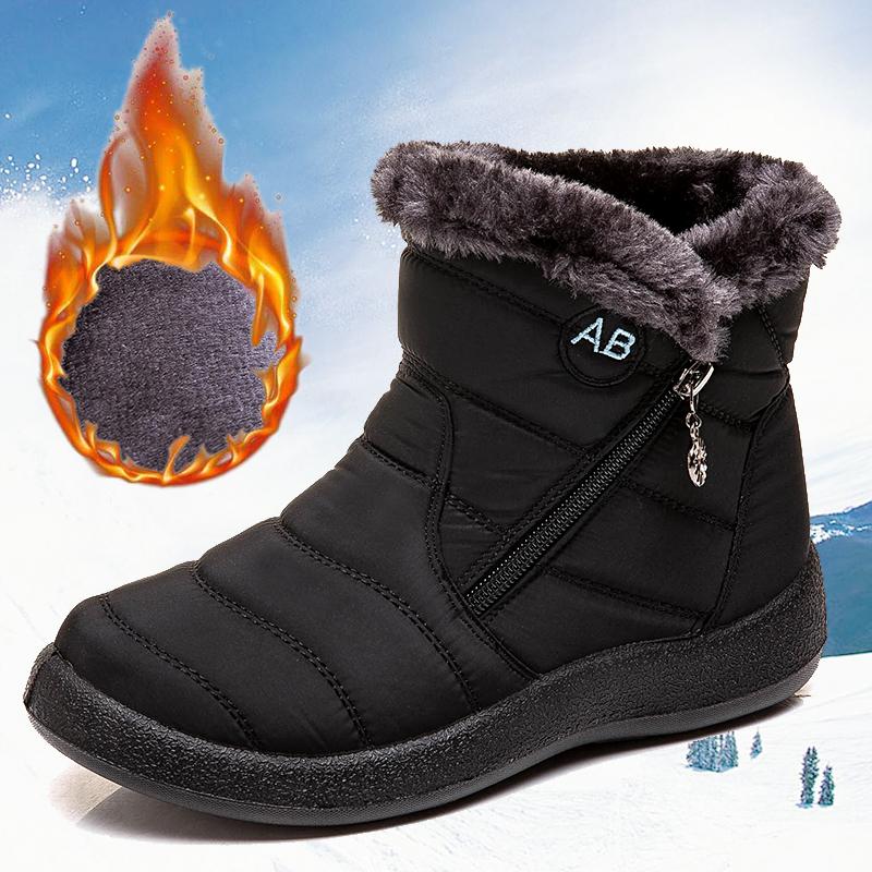 Womens Warm Fur Lined Winter Snow Boots Waterproof Ankle Boots Outdoor Booties Comfortable Shoes for Women