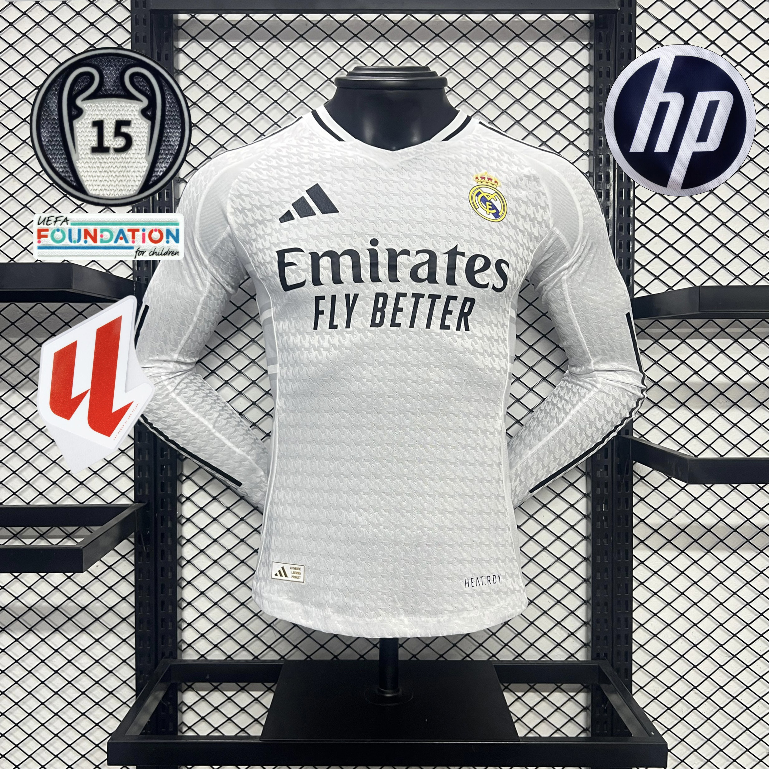 Higojerseys-Real Madrid 24-25 Home Long Sleeve Jersey - Player Version