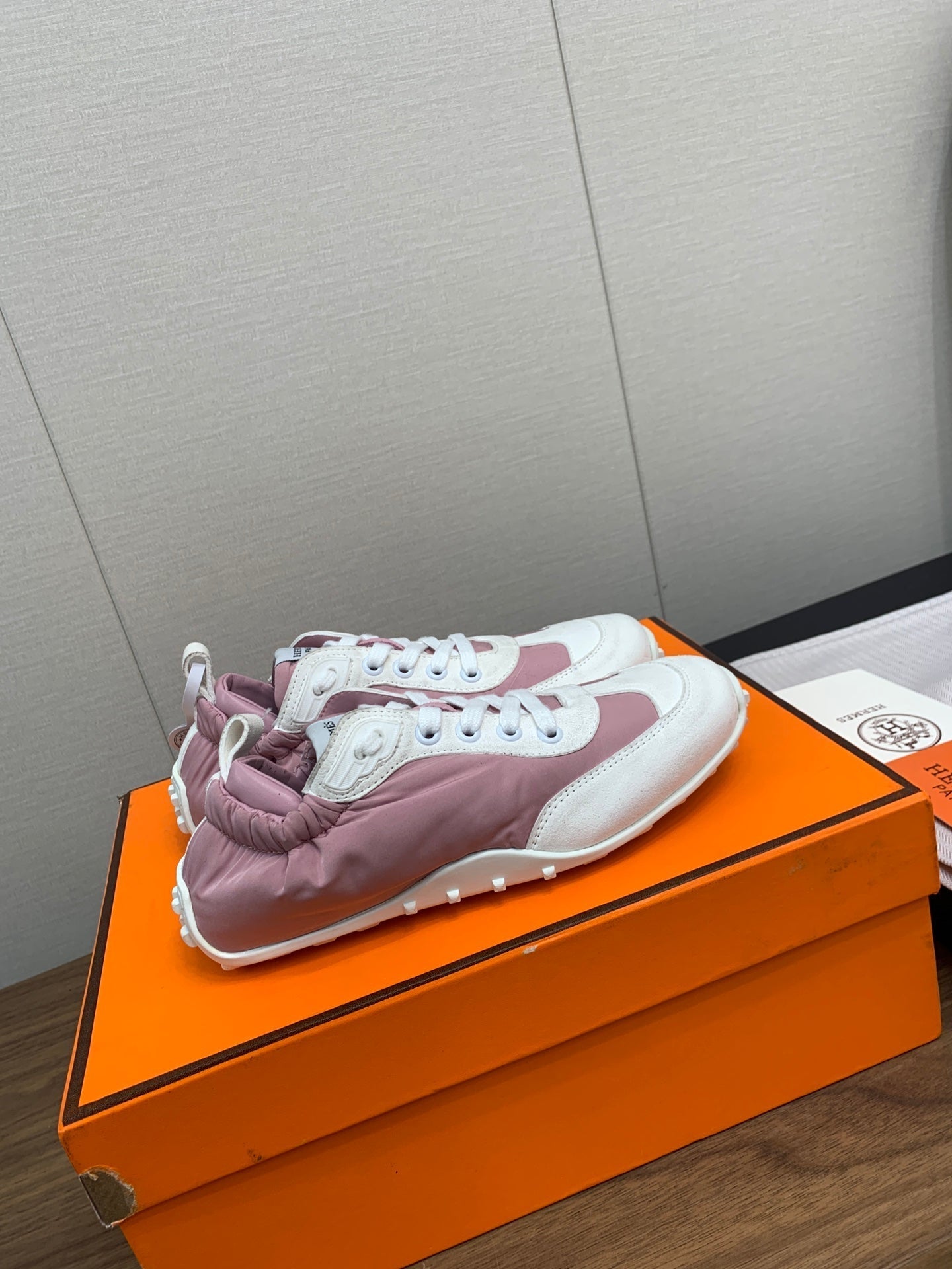 SKATEBOARD SHOES LIGHT GRAY MIX DARK PINK CALFSKIN、mysite、Cacoeks