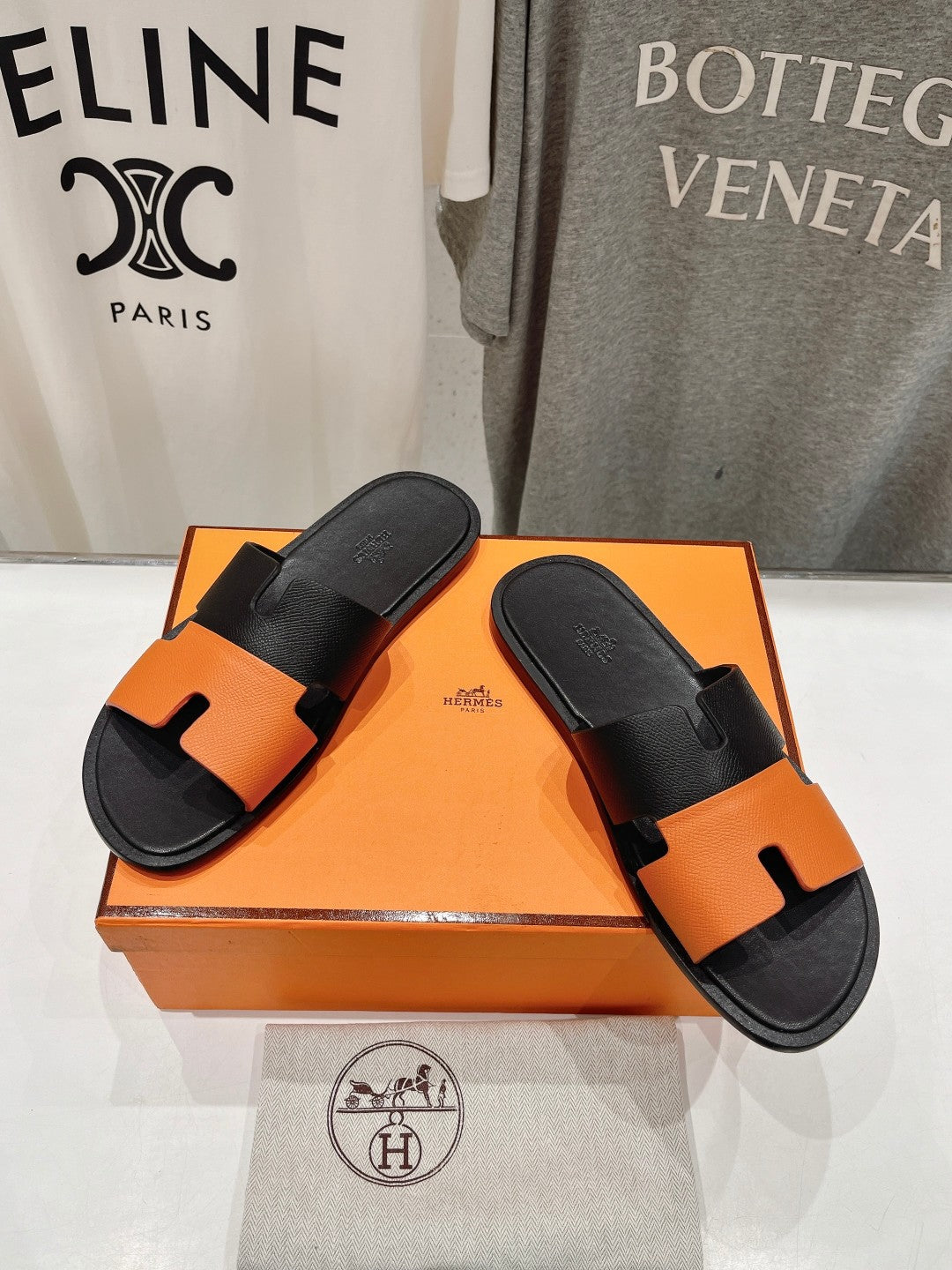 IZMIR SANDAL BLACK MIX ORANGE LAMBSKIN、mysite、Cacoeks