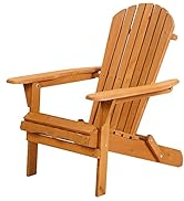 Folding Adirondack Chair Patio Chairs Lawn Chair Outdoor Wood Chairs Save Space and Movable and W...