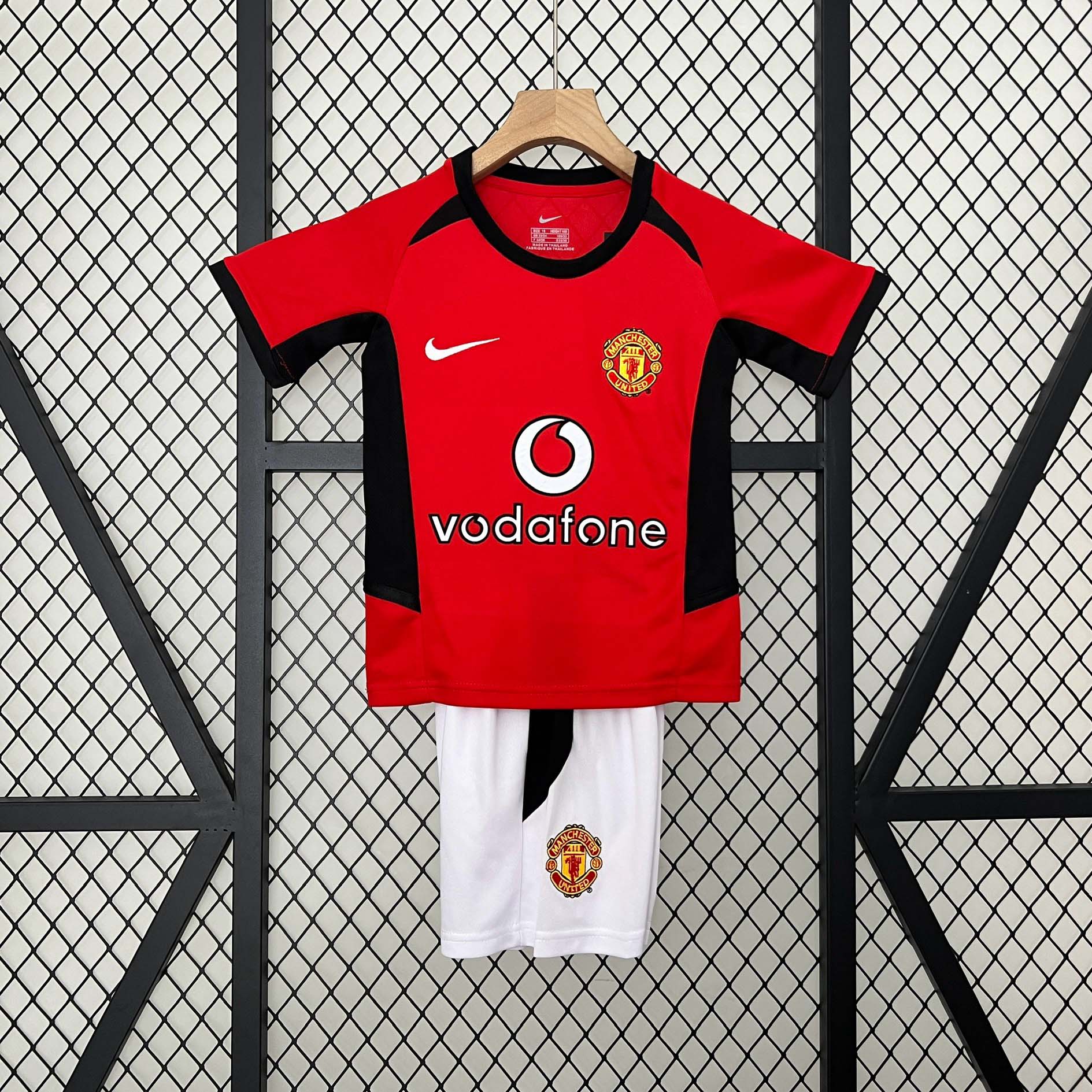 2002/2004 Retro Manchester United Home Football Shirt 1:1 Thai Quality Kids Size:football jersey mysite: unitedjerseyfootball 邓江浪:football
