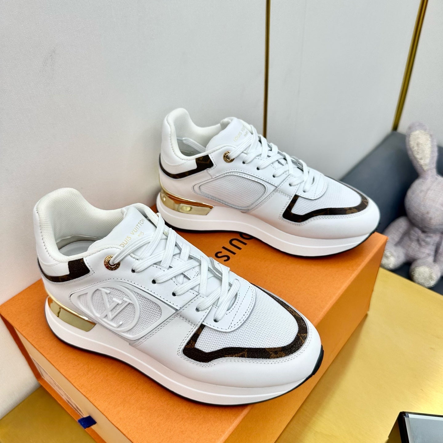 NEO RUN AWAY SNEAKER IN WHITE MIX CHOCOLATE BROWN CALFSKIN、mysite、Cacoeks
