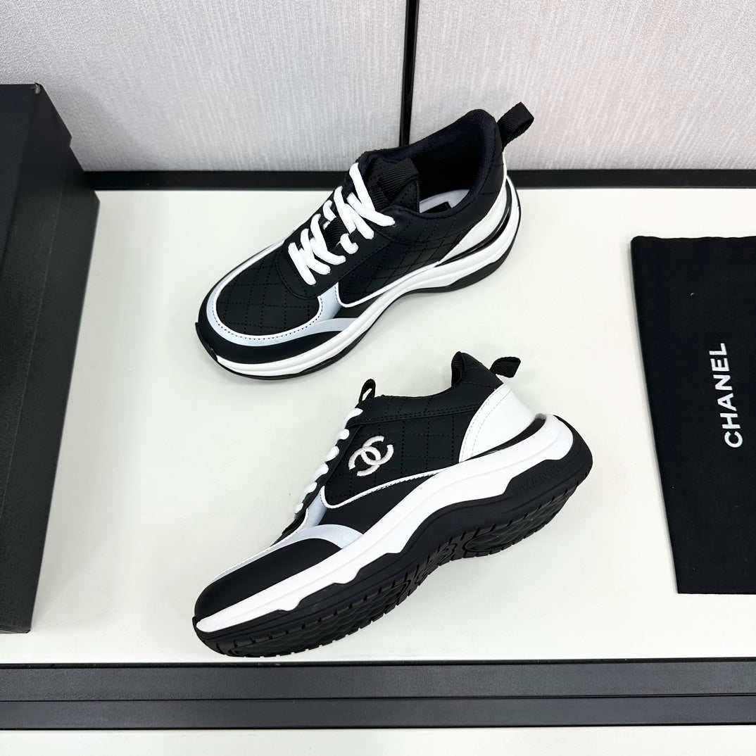 CC SNEAKER IN BLACK MIX WHITE EMBROIDERED LAMBSKIN、mysite、Cacoeks