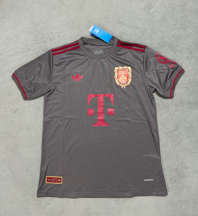 2025/2026 Bayern Munich 125th Anniversary Edition gray Football Shirt 1:1 Thai Quality:football jersey mysite: unitedjerseyfootball 邓江浪:football
