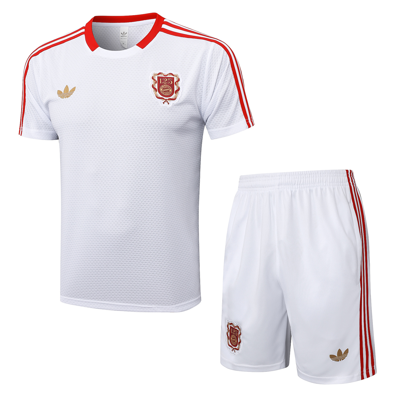 UltraTrikot-Bayern Munich 2025 125th Anniversary Short-Sleeve Training Set - White Top and Shorts
