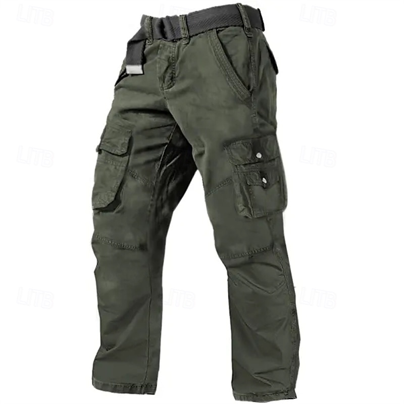 Men's Cargo Pants Cargo Trousers Hiking Pants Multi Pocket Straight Leg Plain Breathable Moisture Wicking Full Length Outdoor Daily Camping & Hiking Fashion Streetwear Black Blue 2025 - $36.99 –P9