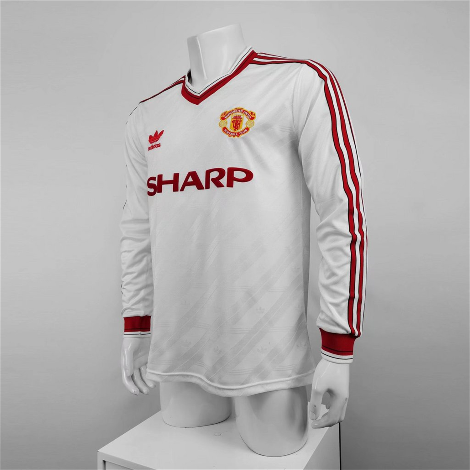 Higojerseys-Retro Manchester United 86-88 Away Long Sleeve Jersey