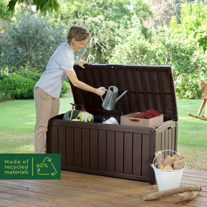 Storage box garden accessories deck box outdoor Toys Cushions Gardening lockable handles Wheels