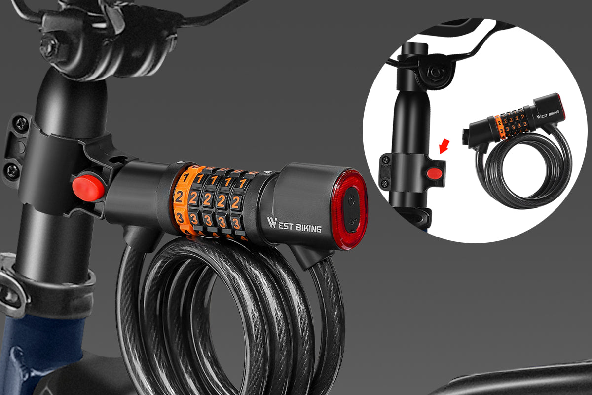 WestBiking Electric Bike Lock Cable with Tail Light、mySite、bearsvspackers